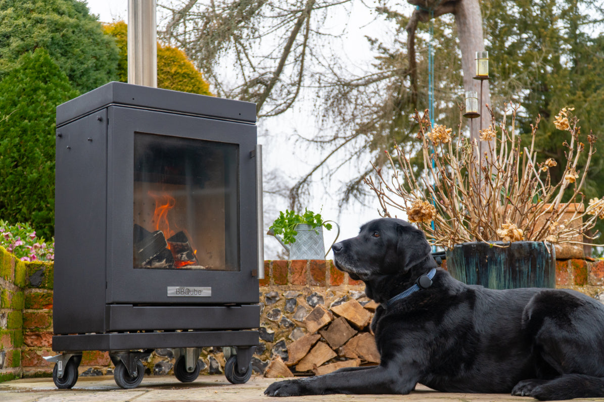 BBQube outdoor wood burner stove and barbecue