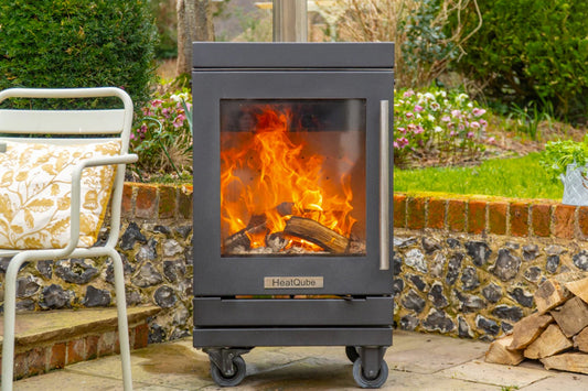 HeatQube outdoor wood-burning stove from BBQube